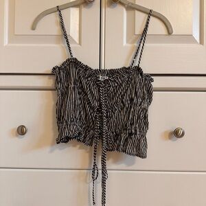 Striped Black and White Women's Top